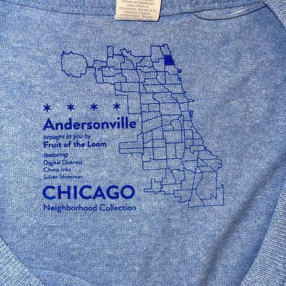 Fruit of the Loom Chicago Andersonville T-Shirt Blue Size Large New - Picture 4 of 7